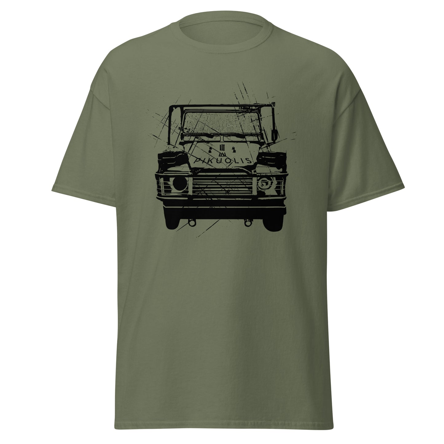 „Pikuolis“ Land Rover Defender 110 - Premium marškinėliai - Deployed In EU
