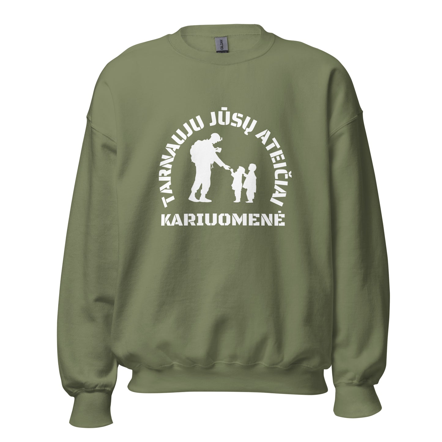 Tarnauju jūsų ateičiai. Kariuomenė - Premium megztinis - Deployed In EU