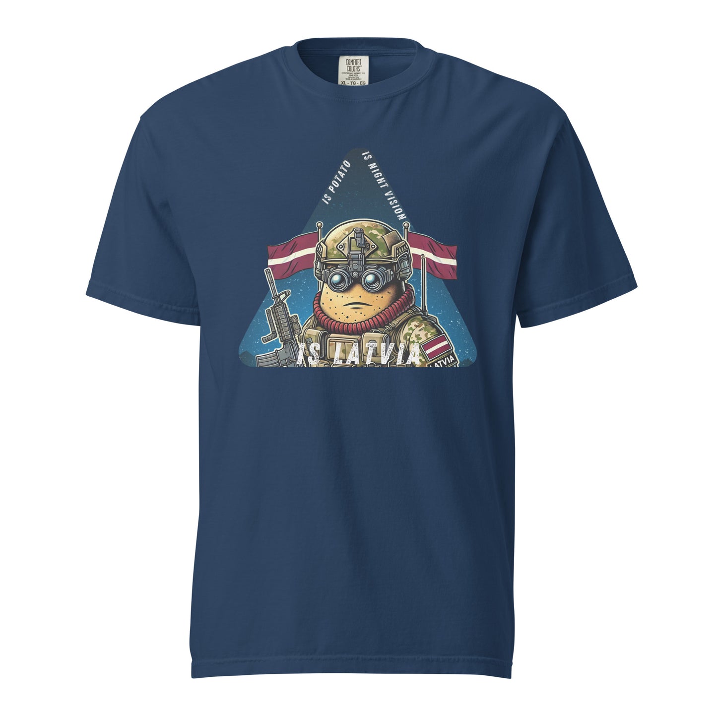 Is potato. Is night vision. Is Latvia. - Premium T-shirt - Deployed In EU