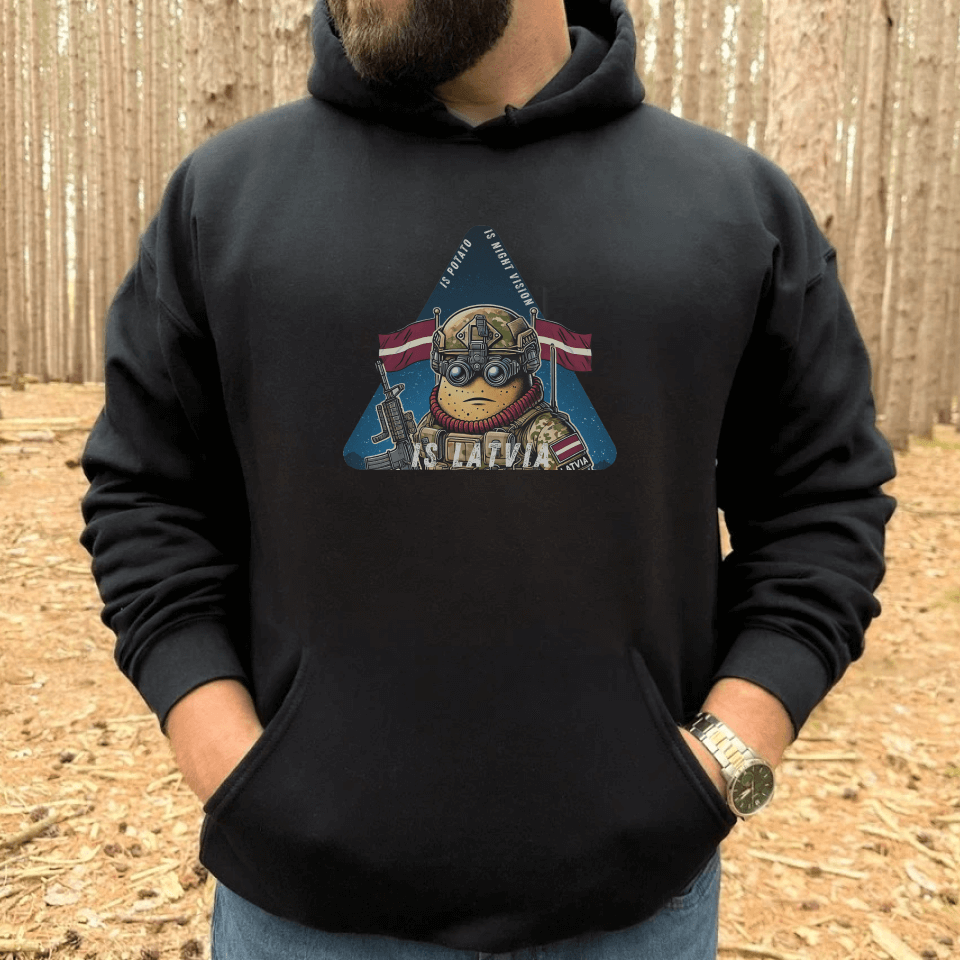 Is potato. Is night vision. Is Latvia. - Premium Hoodie
