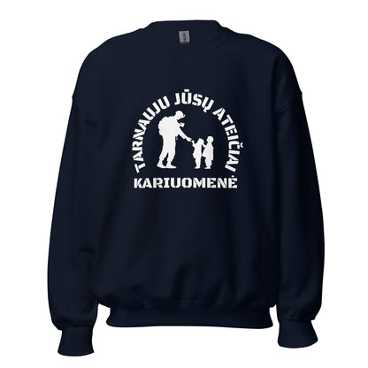 Tarnauju jūsų ateičiai. Kariuomenė - Premium megztinis - Deployed In EU