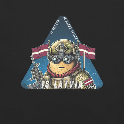 Is potato. Is night vision. Is Latvia. - Premium T-shirt - Deployed In EU